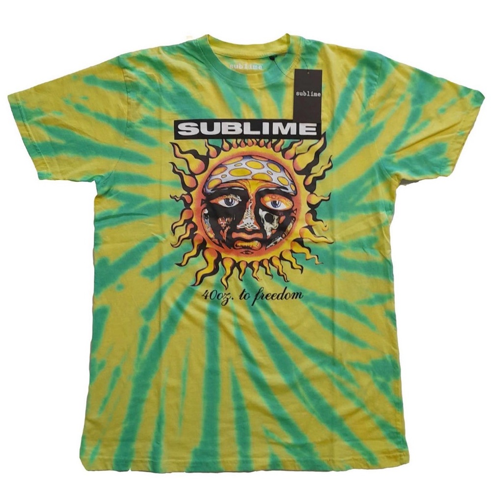 Sublime Graphic Tie-Dye T-Shirt - Green Yellow